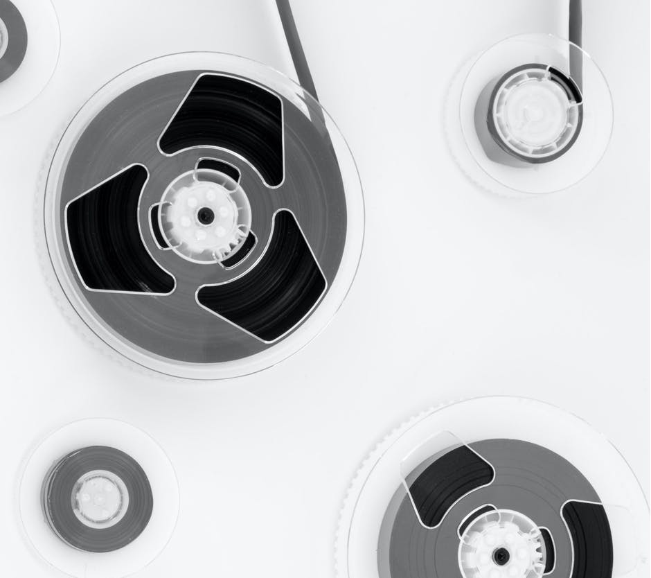 tape reels on white surface