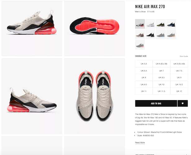 nike product page