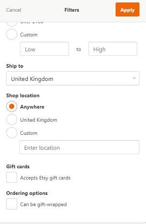 A Ux Review Of Etsy The Most User Friendly Mobile Website According - while many retailers simply allow users to filter by price or relevance etsy includes multiple options such as whether the item comes with free shipping