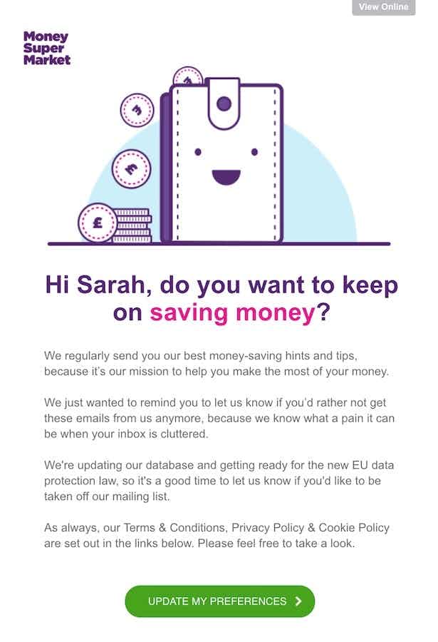 money saving expert optin email