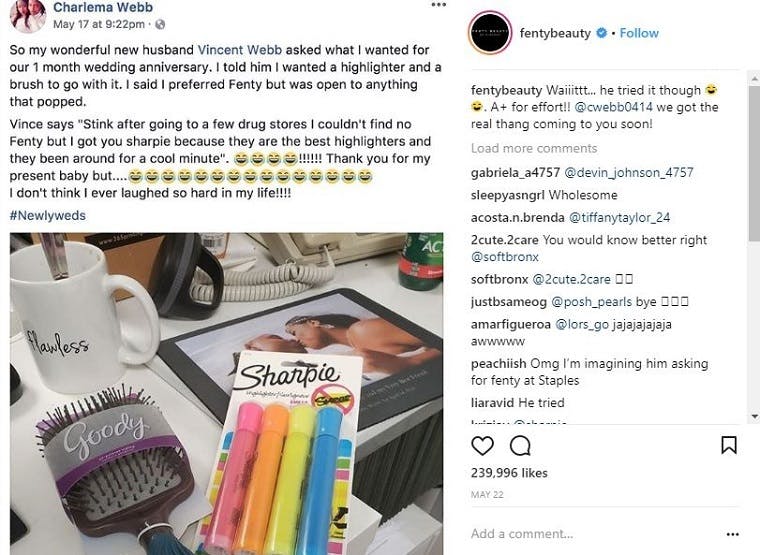 Fenty Beauty Instagram community