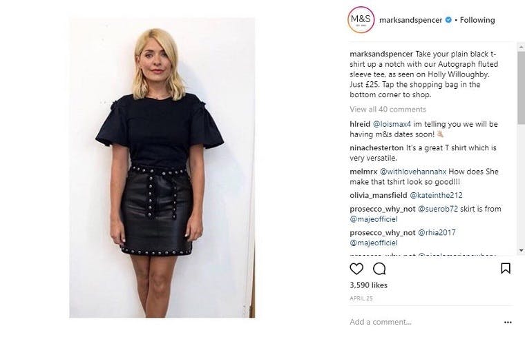 M&S celebrity endorsement