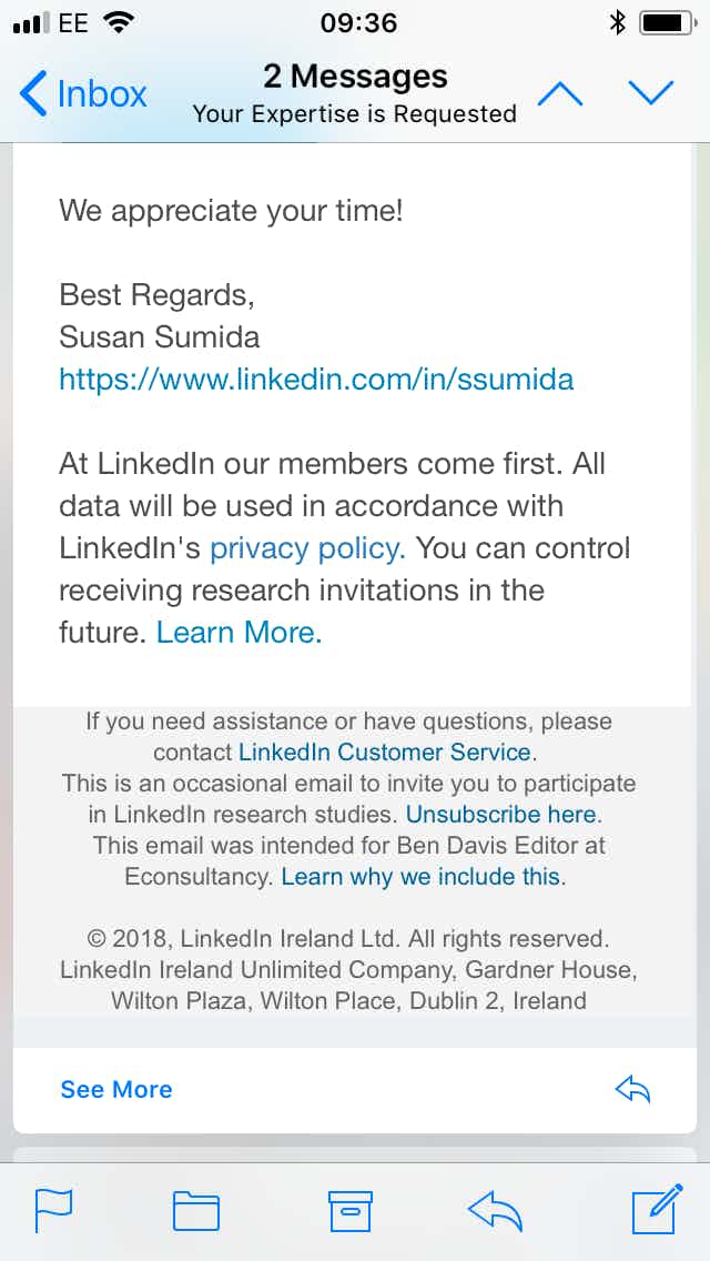 linked research email