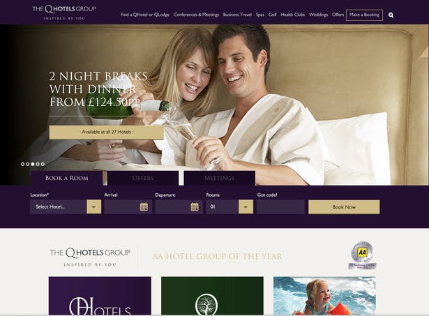 qhotels new website screencap