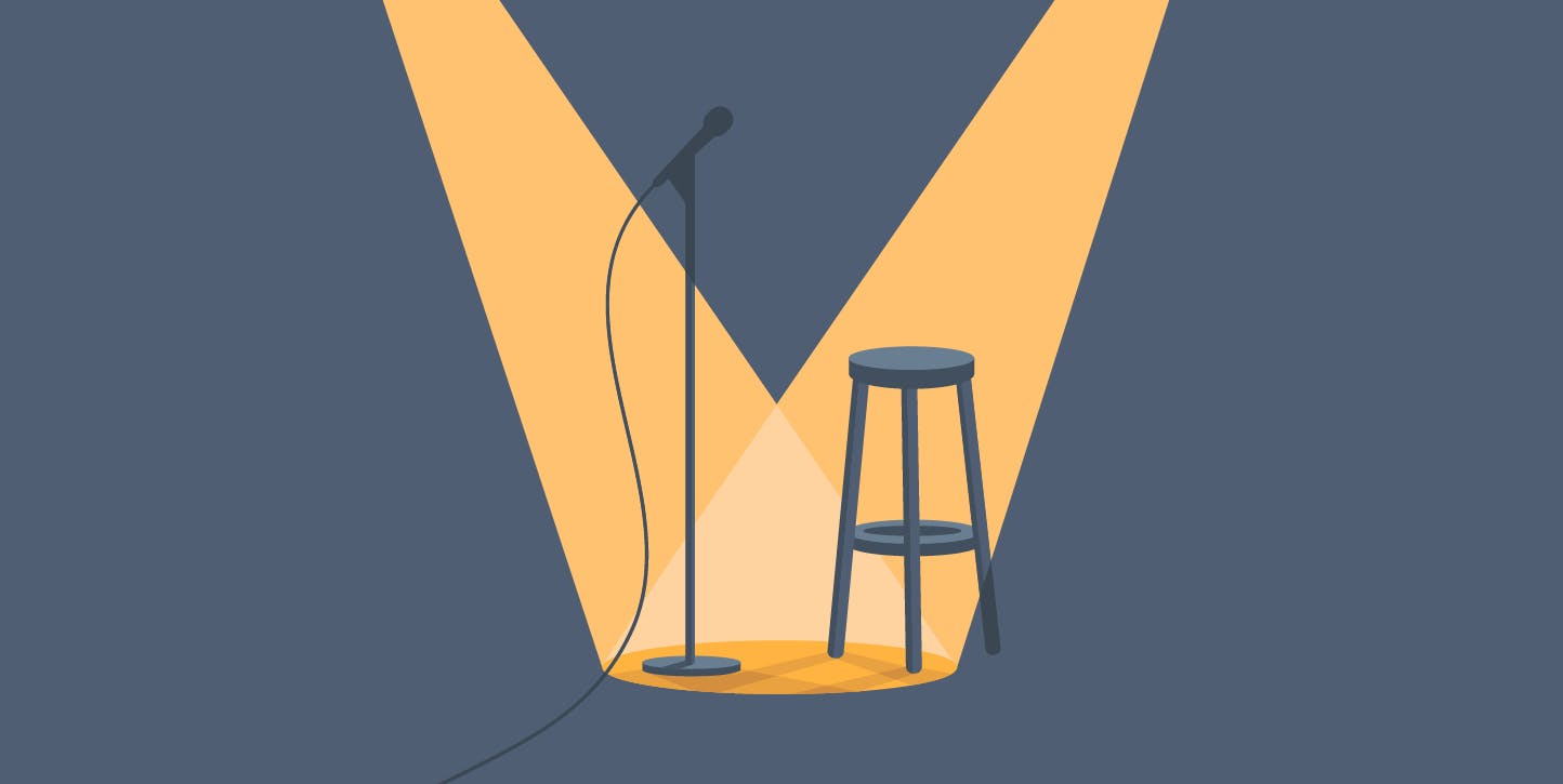 stool and microphone