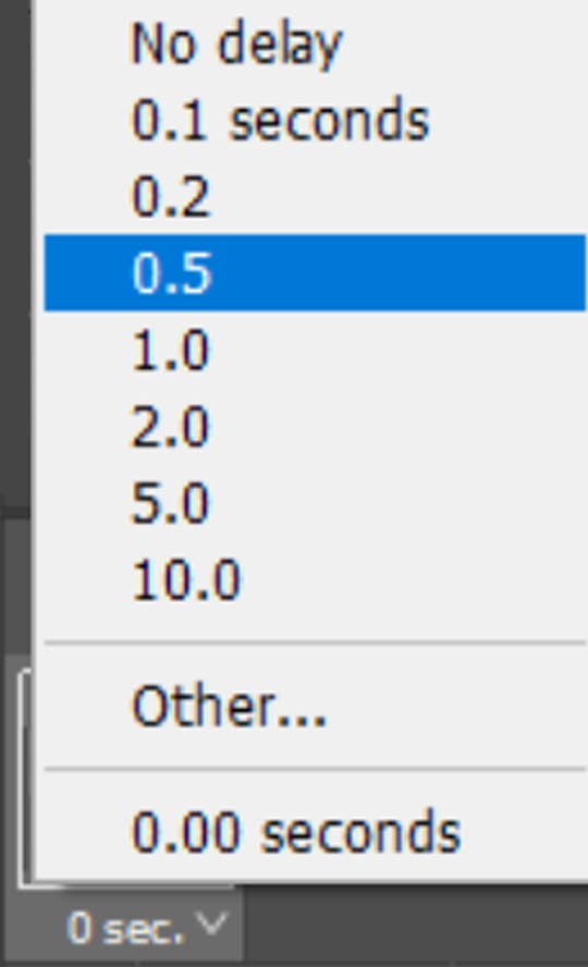 Select frame delay