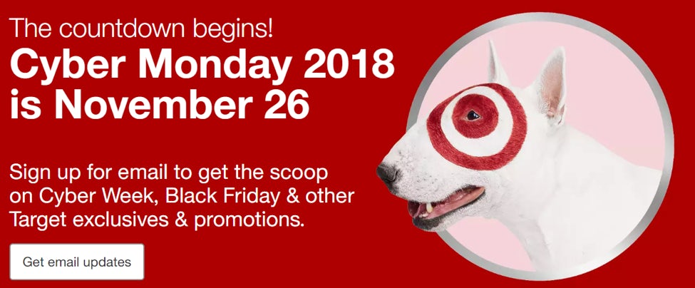 target cyber monday messaging