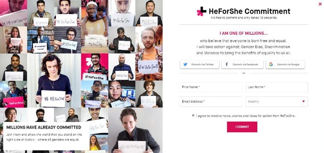 4 HeForShe sign up