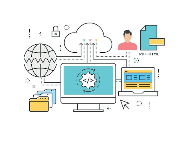 Content Management System Concept with icons