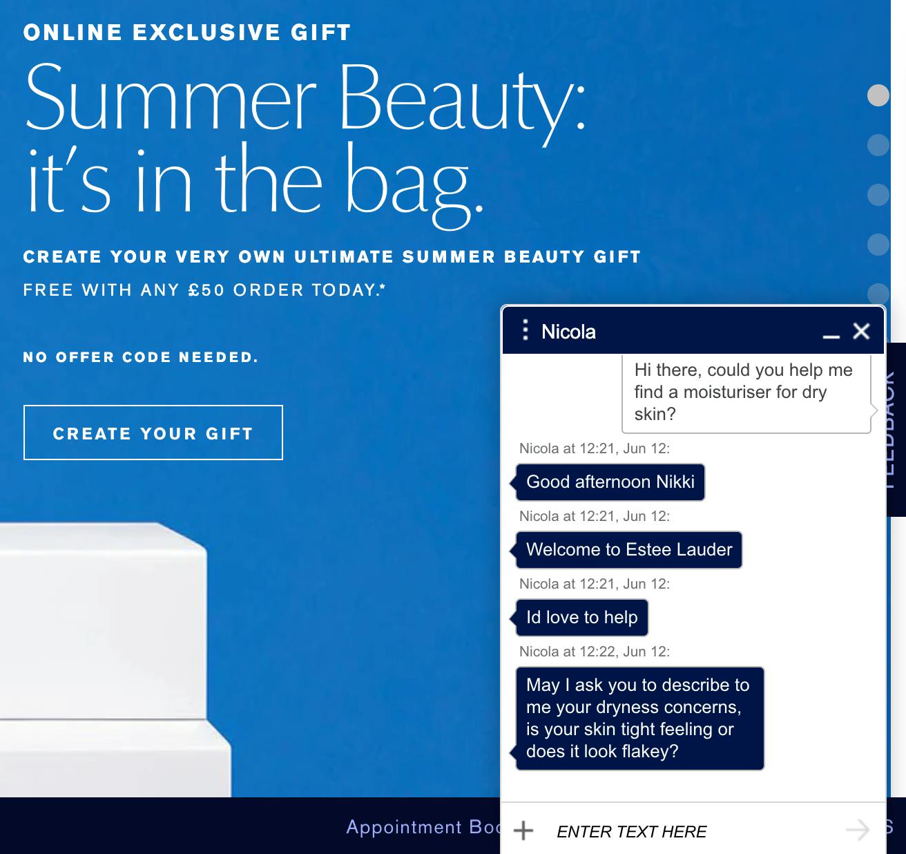 estee lauder beauty chat