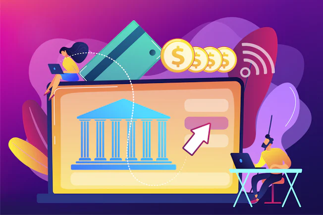 Open banking vector graphic