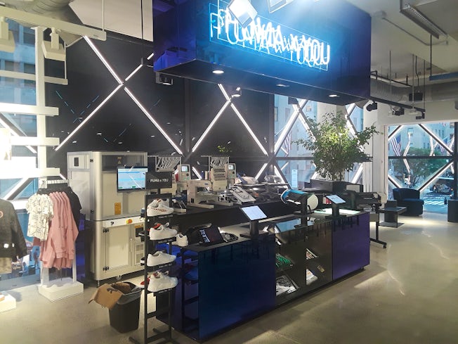 The PUMA X YOU customisation zone in Puma's NYC flagship store