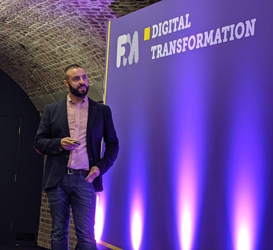 Saul Lopes stands on the Digital Transformation stage at the Festival of Marketing 2019