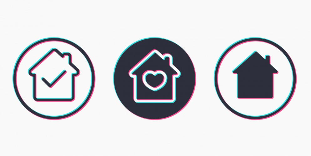 social media home icons in tiktok style