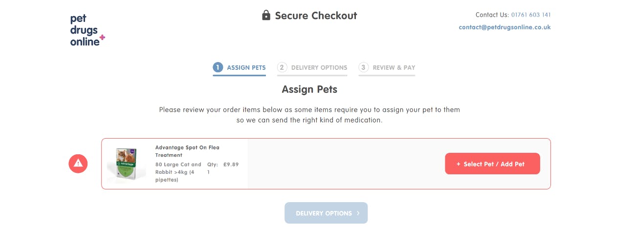 Pet Drugs Online checkout process
