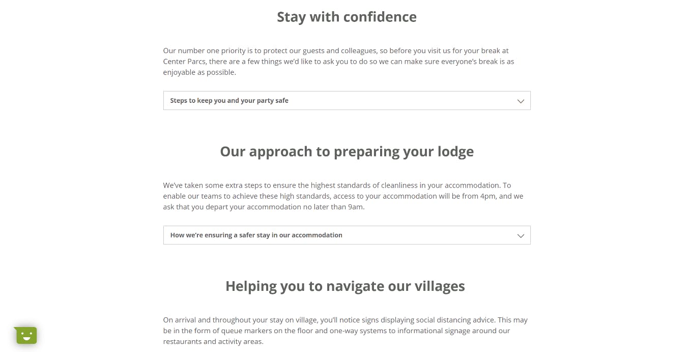 Center Parcs book with confidence page