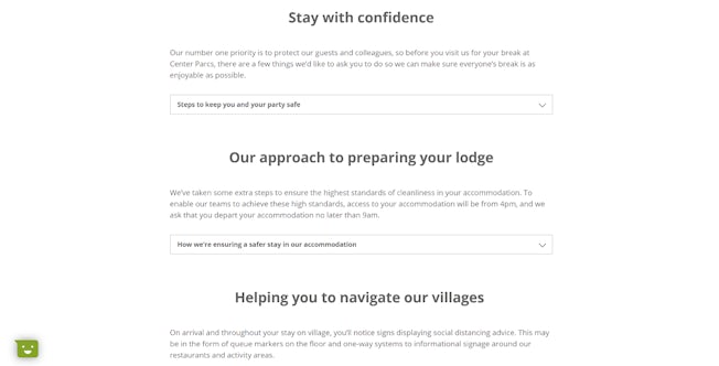 Center Parcs book with confidence page