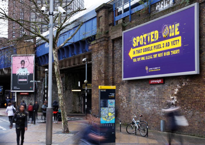 Cadbury White Creme Egg hunt on OOH advertising billboard in London
