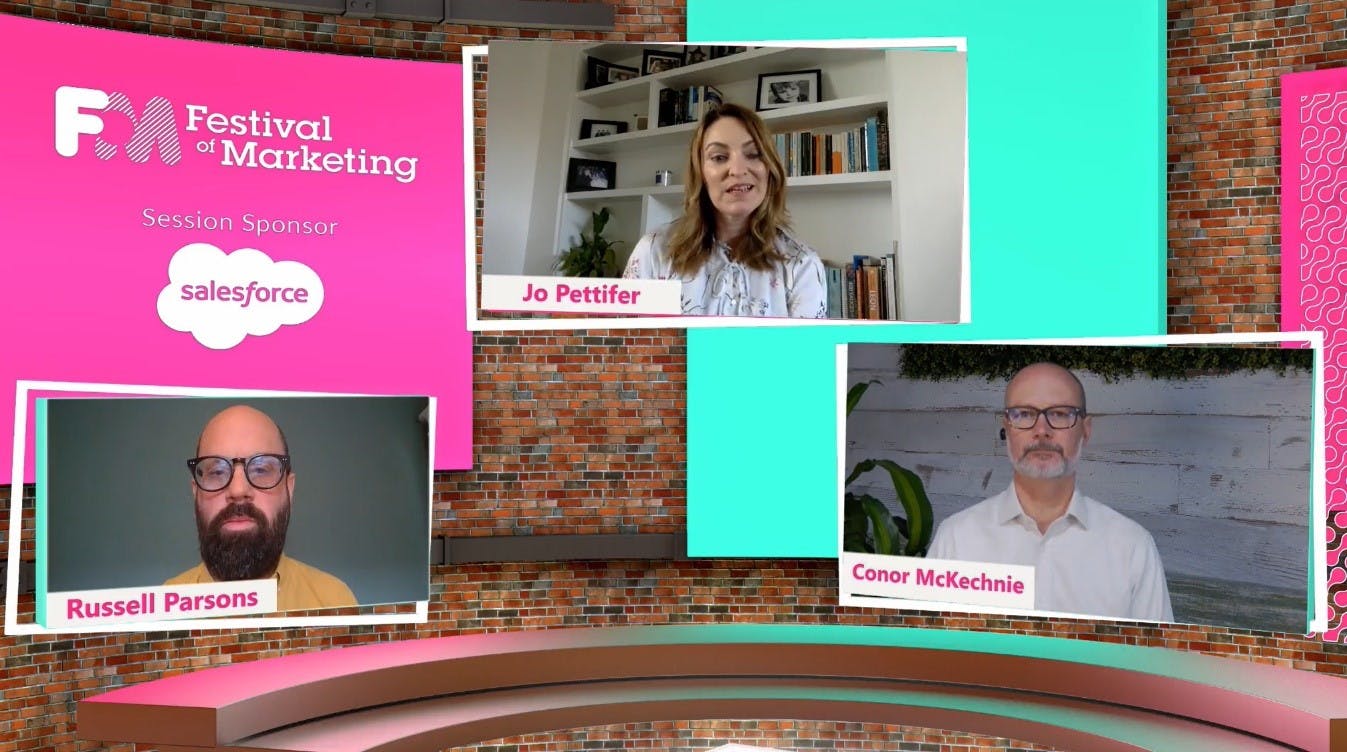 Festival of Marketing: Fast Foward. Salesforce and Cytiva panel screenshot.