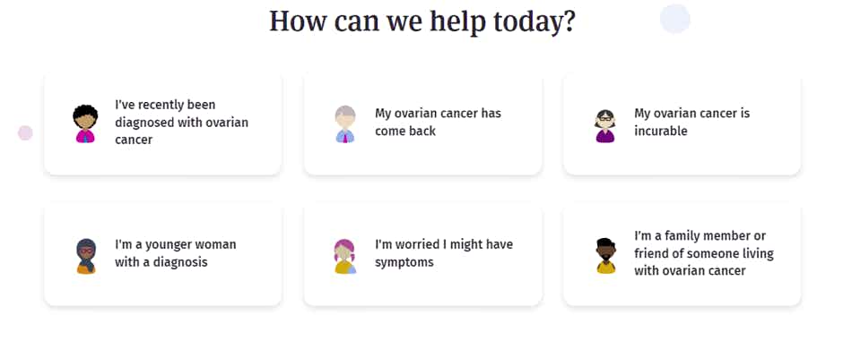 screenshot target ovarian cancer - persona style nav