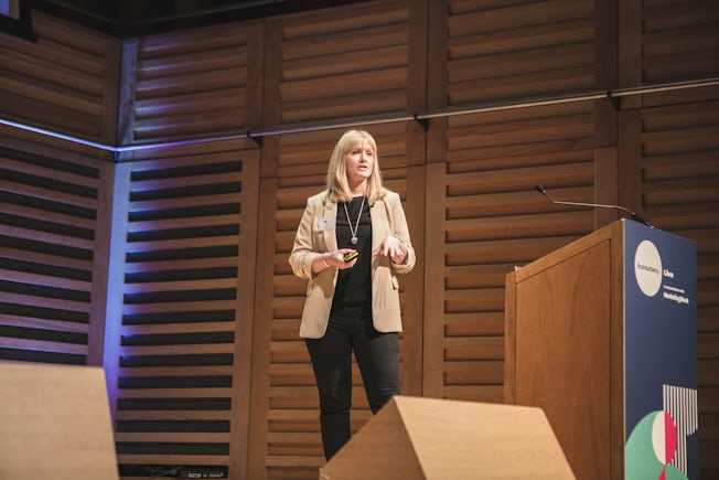 Claire Hazle, Group Technology Director - Digital and Experience, L&G, speaking at Econsultancy Live, Nov 2022.