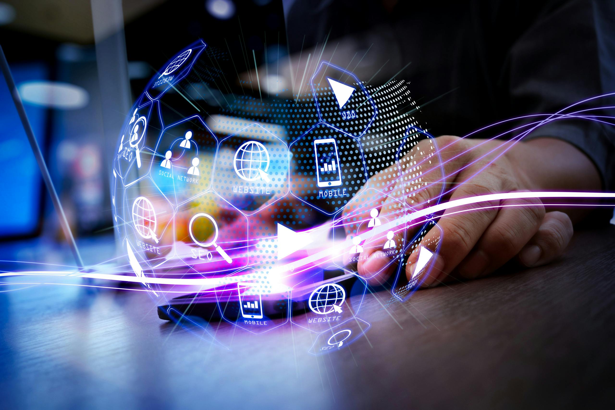 Цифровой маркетинг. Маркетинг иллюстрация. Сетях неон. Digital ad. Креативный маркетолог.