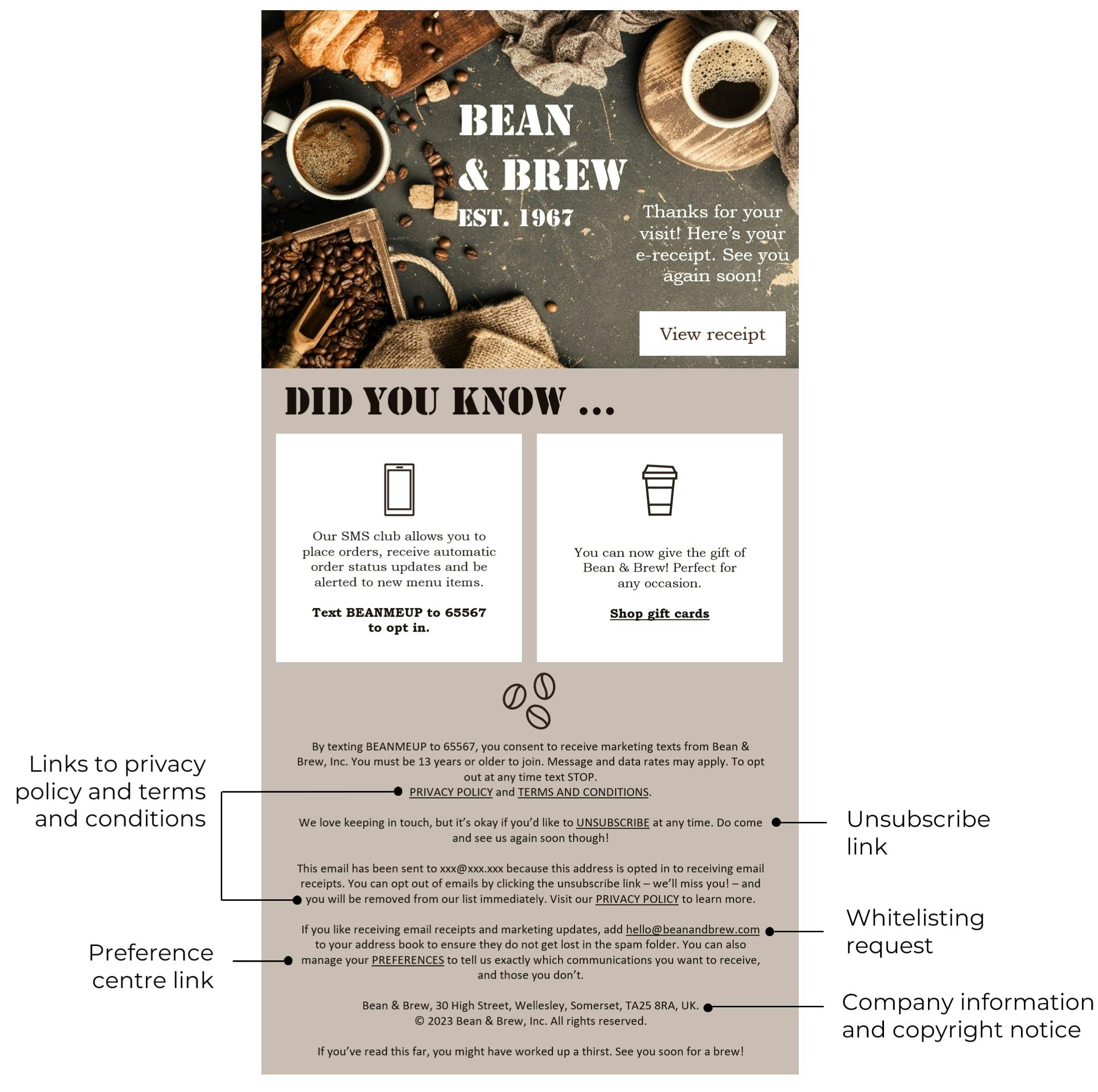 An email marketing example showing key elements to include in an email to build trust and relevancy