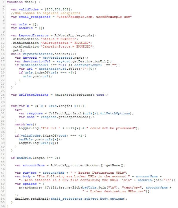 AdWords scripts: scan your landing pages and put an end to errors